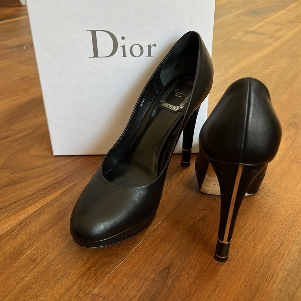 CHRISTIAN DIOR HERMITAGE PLAFORM HEELS PUMPS Size 37.5